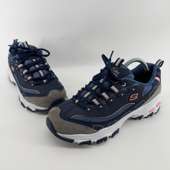 Skechers Shoes - Skechers DLites Fresh Start Navy Blue Pink Sneakers 11947 Womens Size 8.5